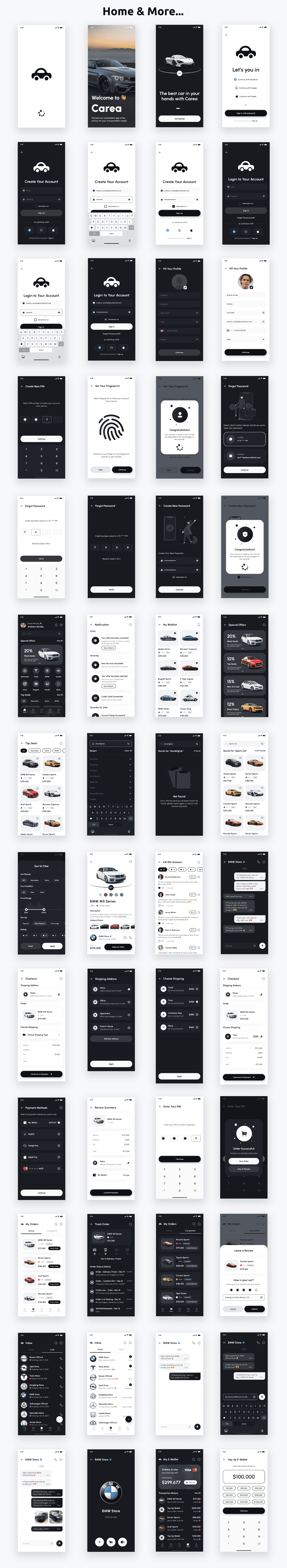 Car Market Place app | UI Kit | Flutter | Figma FREE | Carea - 3