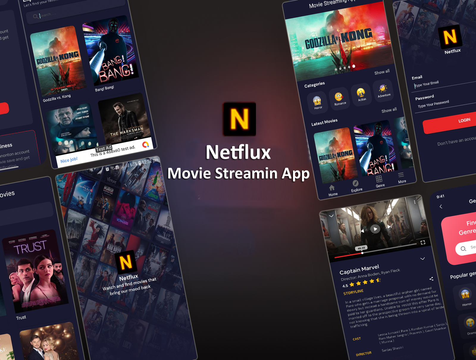 Netflux - Movie Streaming Android App - 1