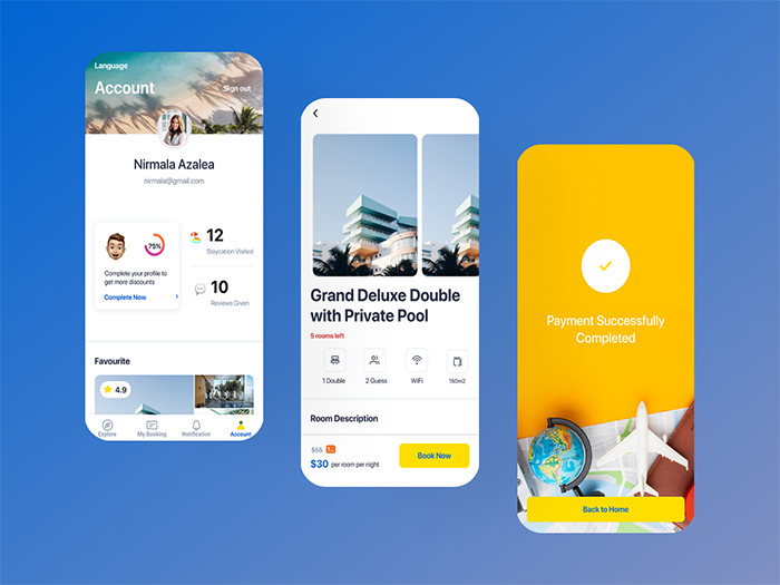 StayGo - Staycation and Hotel Booking Flutter App UI Template - 6
