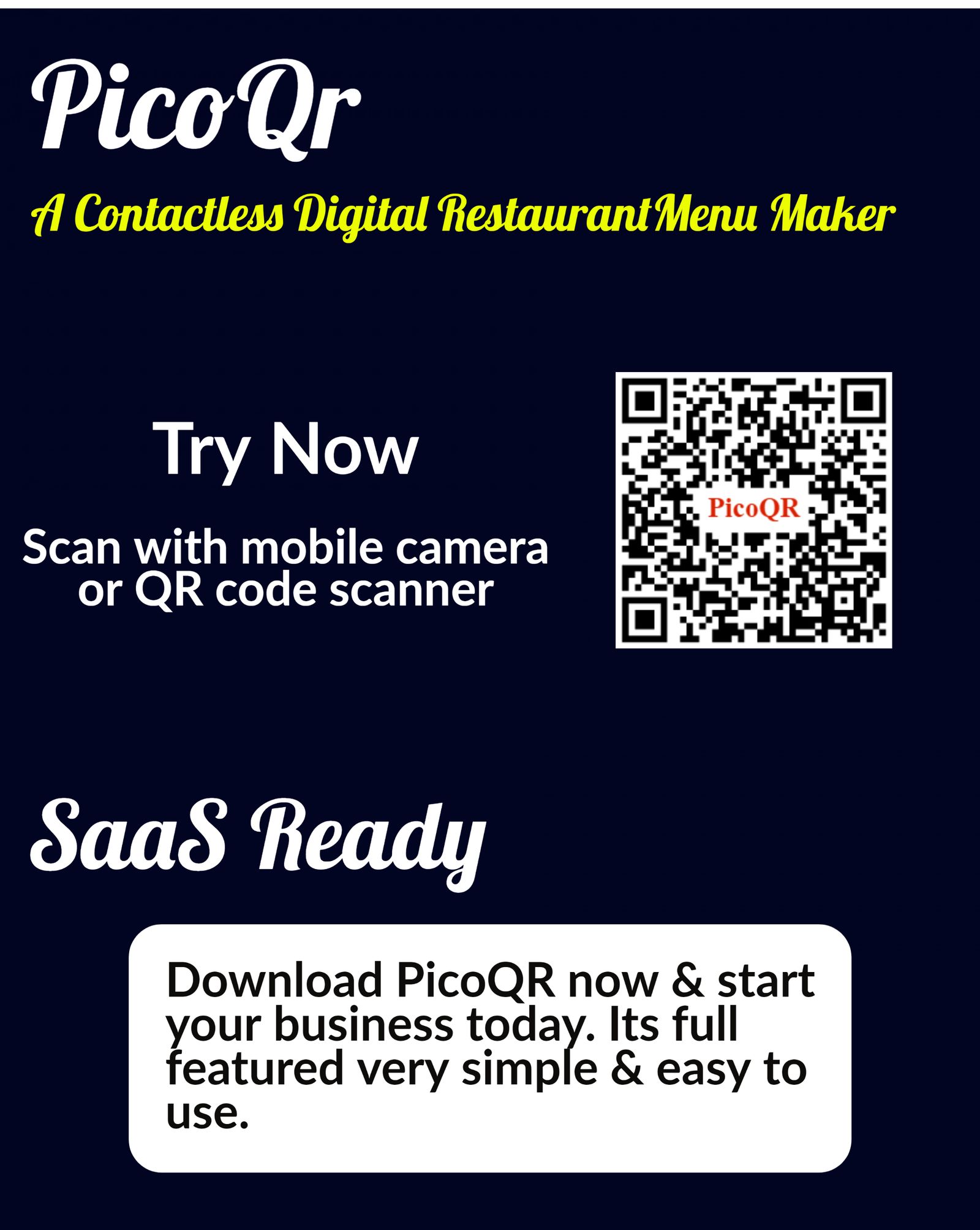 PicoQR - (SaaS) Contactless Digital Restaurant QR Menu Maker - 7