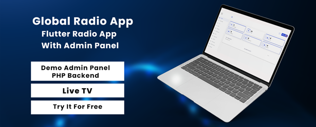 Global radio app - Flutter Radio app with admin panel