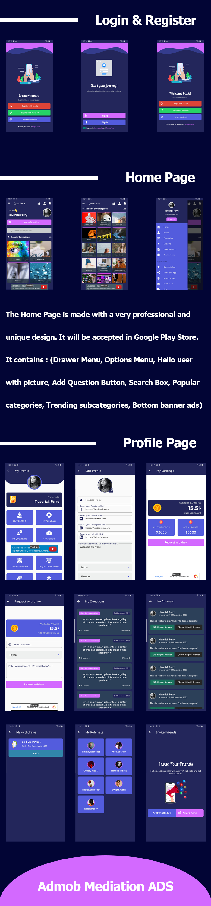 Ask & Answer to Earn Money App with Admin Panel - 4