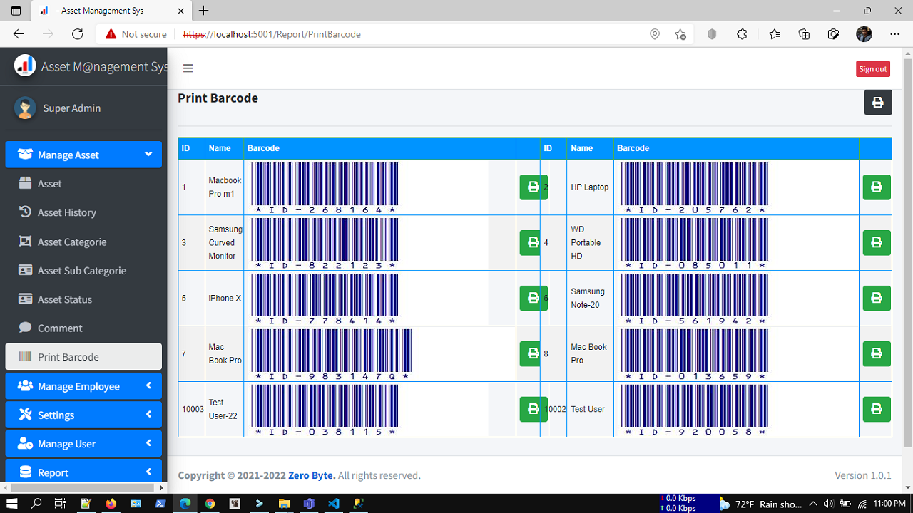 Asset Management System with Barcode | ASP.NET Core | EF Core | .NET Core 6.0 - 3