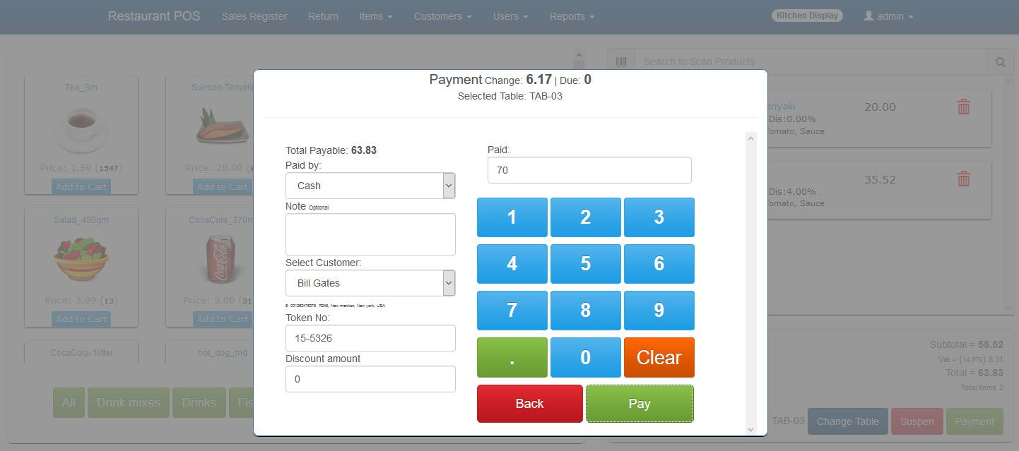 Restaurant Point of Sale - Rest POS WEB - 3