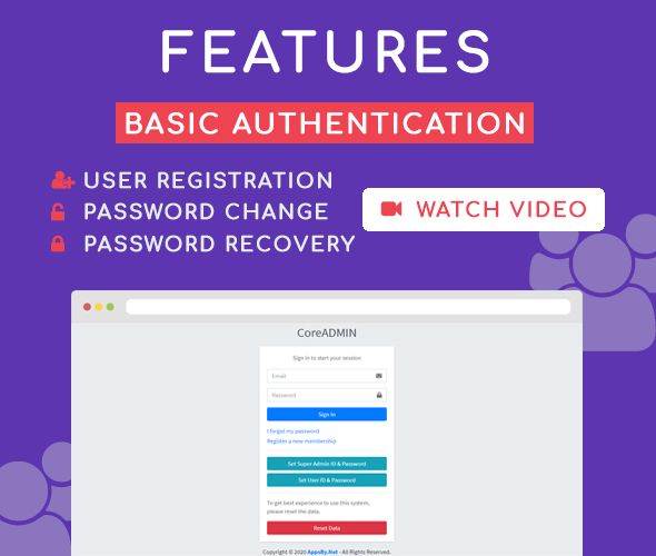 basic authentication core admin user management system