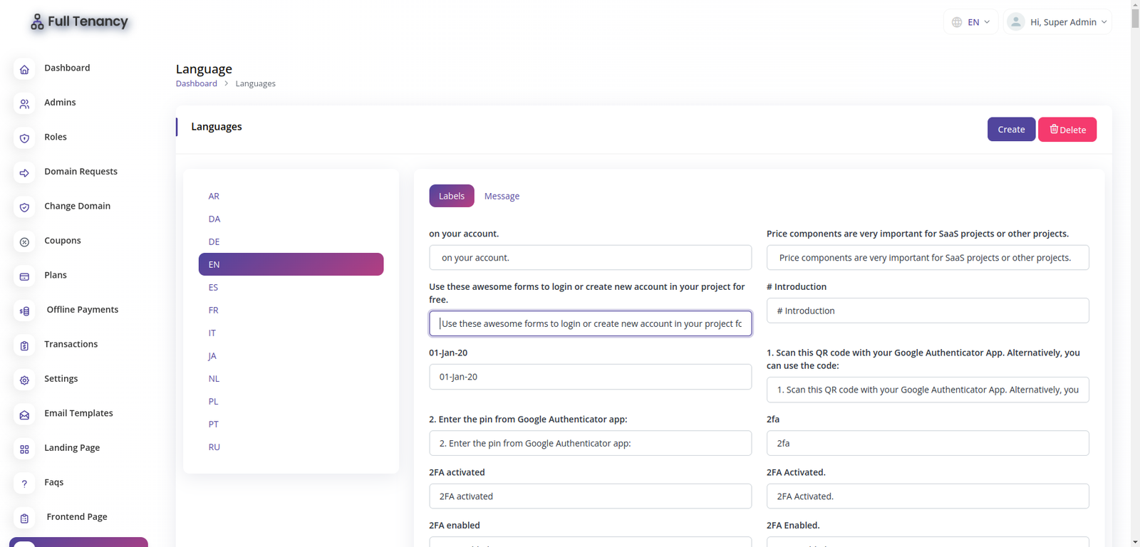Full Tenancy - Domains, Database, Users, Role, Permissions & Settings - 8