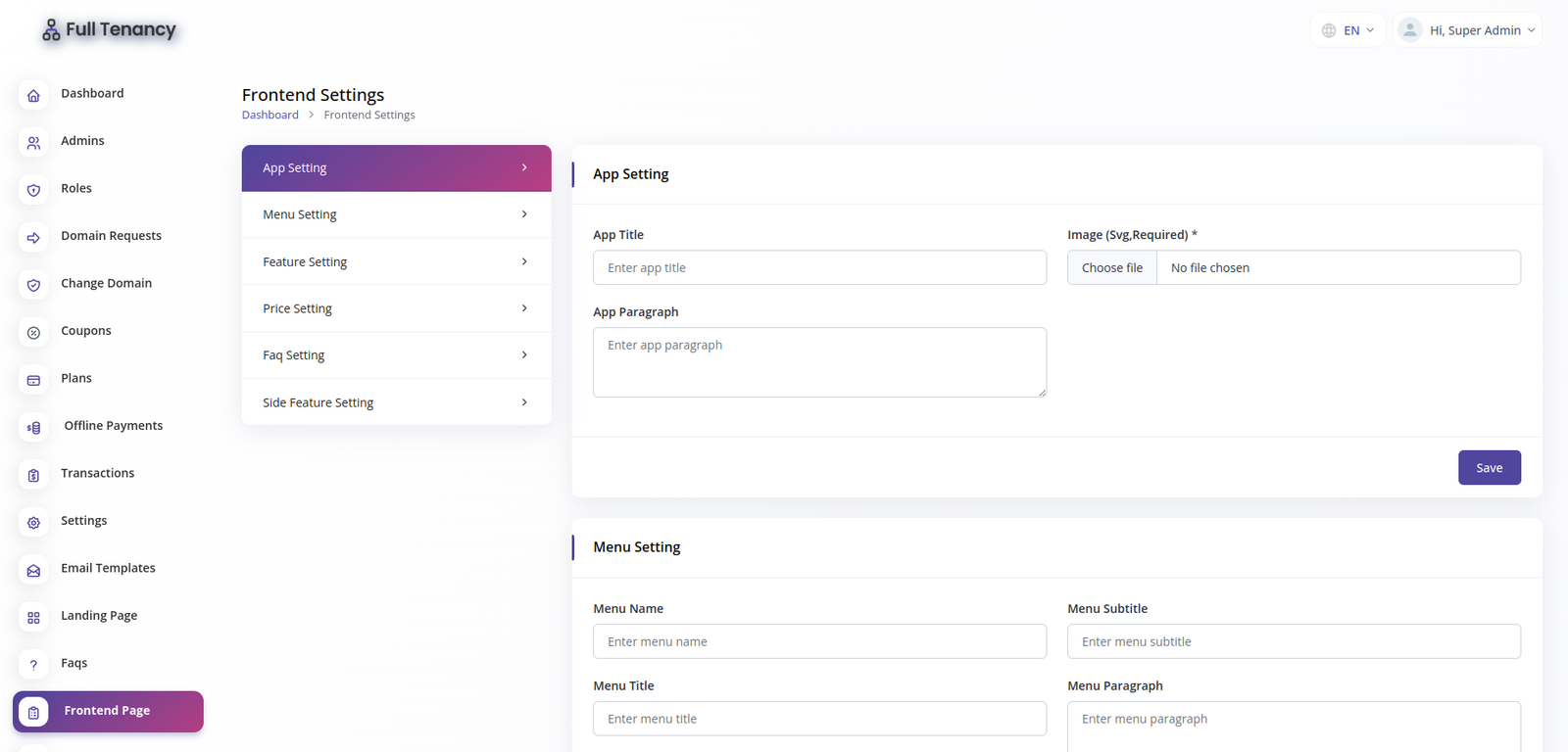 Full Tenancy - Domains, Database, Users, Role, Permissions & Settings - 12