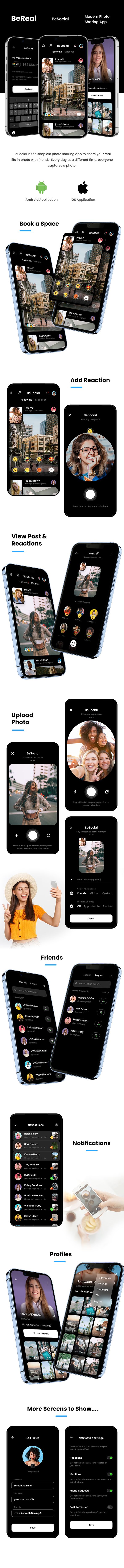 2 App Template | BeReal Social Media Photo Sharing App | BeSocial - 2