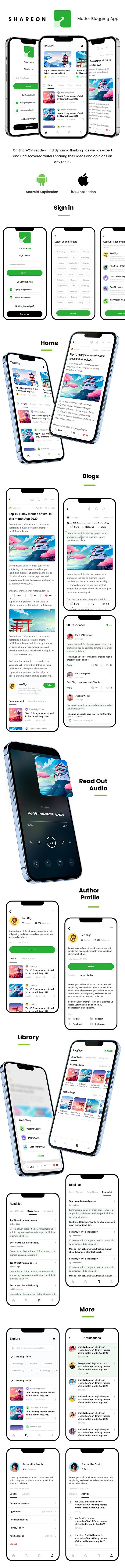 2 App Template | Modern Blogging App | News App | ShareON - 2