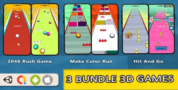 3 Bundle 3D Games - Unity | Admob Android  Mobile Games