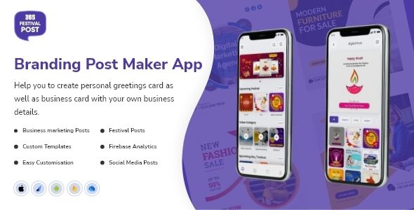 365Festival Poster : Business Marketing Poster Maker App - Flutter 3.0 Flutter Business Mobile Full Applications