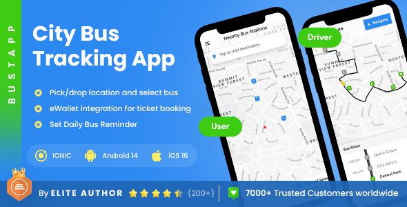 4 App Templates| City Bus Tracking App| Bus Ticket Booking App| City Bus Driver & Rider App| Bustapp    