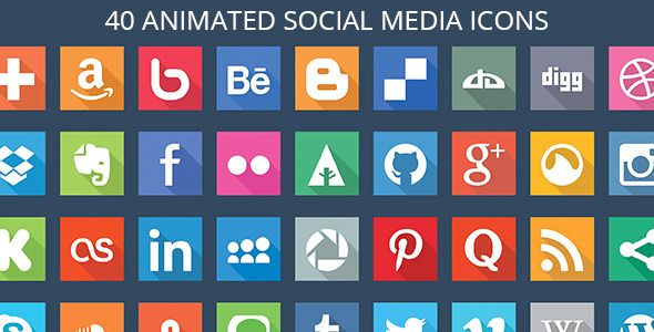 40 Animated SVG Social Media Icons    