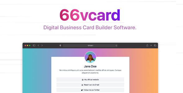 66vcard - Digital Business Card Builder (SAAS)    