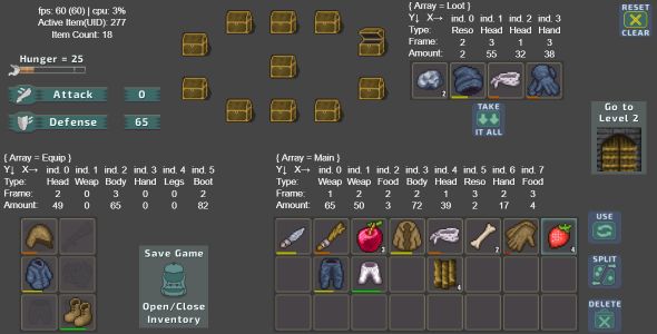 Advanced Inventory system (Array-based) - Construct 3 image