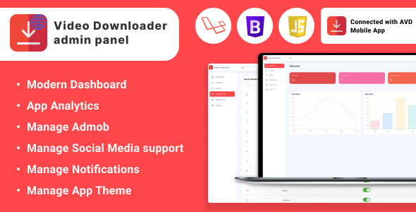 All Video Downloader - Android App + Admin Panel PHP Laravel    