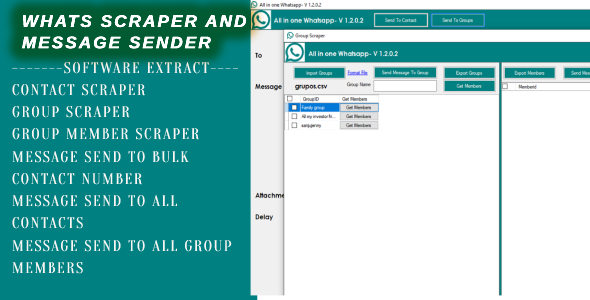 All in one Whatsapp Group and Contact Scraper and Message Sender image