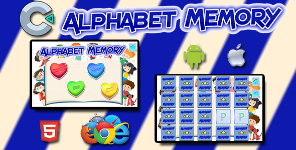Alphabet Memory - HTML5 Mobile Game Games
