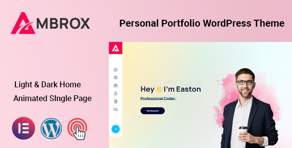 Ambrox - Personal Portfolio WordPress Theme WordPress Creative, Portfolio Web 