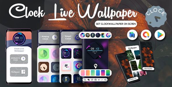 Android 12 Analog and Digital Clock Live Wallpaper - Android 12 Clock Widgets - Admob Ads    