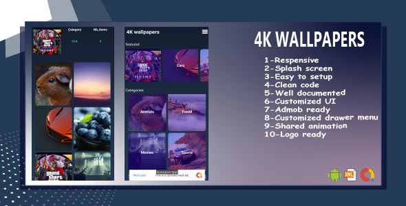 Android Wallpapers 4k Template UI    
