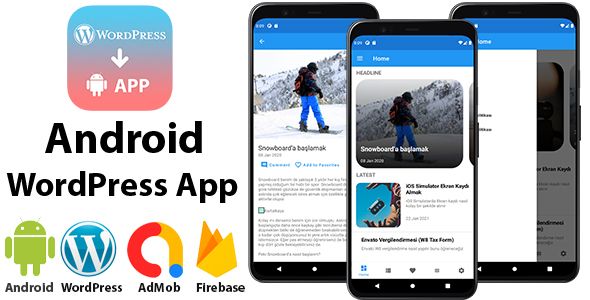 Android WordPress App for Blog and News Site with AdMob, Firebase Push Notification    