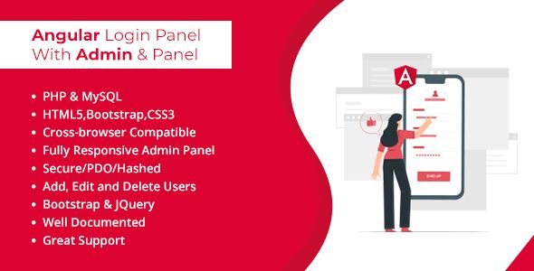 Angular Login Panel with Admin and User    
