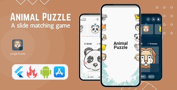Animal Puzzle v1.0 - A Slide Matching Game | Android & iOS Flutter Mobile