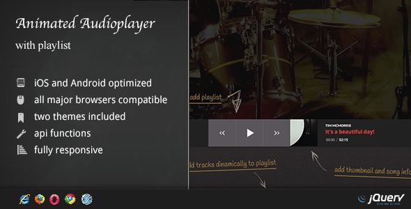 Animated Audio Player with Playlist    