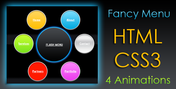 Animated Fancy Menu - HTML & CSS3    