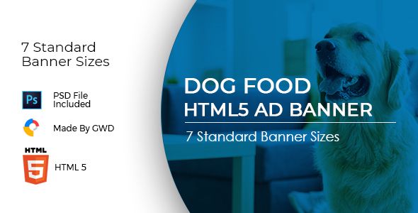 Animated Html5 Dog Food Ad Banners Template    