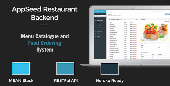 AppSeed Restaurant Backend Lite - Full MEAN Stack Application  Miscellaneous  