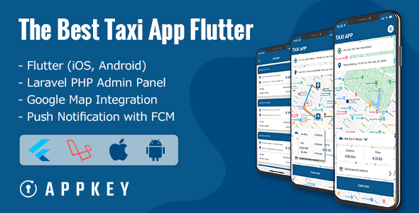 Appkey Taxi - The Best Taxi App Flutter Flutter  Mobile Full Applications