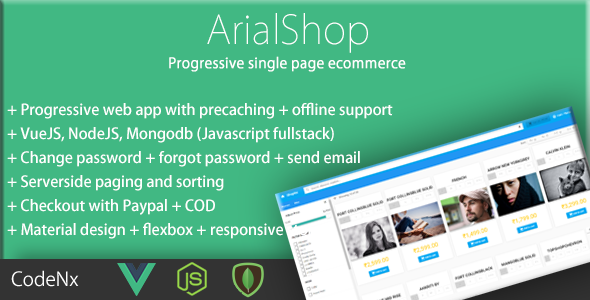 Arialshop - Javascript eCommerce Website With Modern Features    Shopping Carts