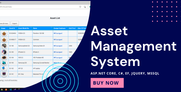 Asset Management System with Barcode | ASP.NET Core | EF Core | .NET Core 6.0    