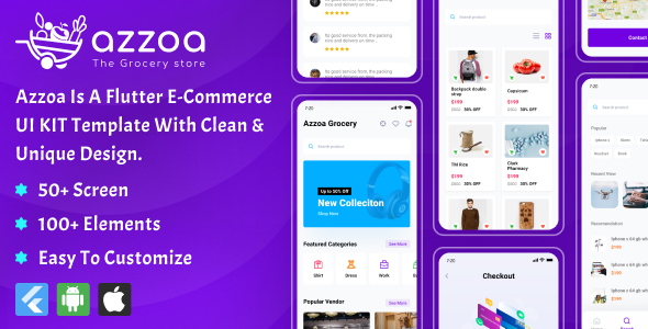 Azzoa E-Commerce UI Template developed using Flutter    