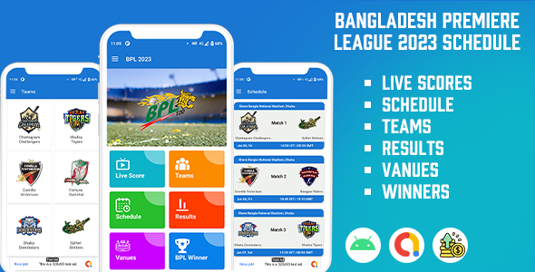 Bangladesh Premiere League (BPL) 2023 Schedule, Live Score App Android  Mobile Full Applications