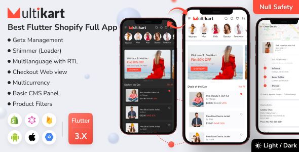 Best Shopify Flutter E-commerce Full App - Multikart Flutter Shopify Mobile 