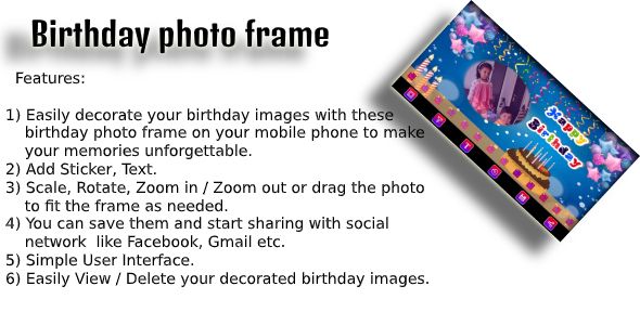Birthday Photo Frame android app code with ad mob Android Mobile Full Applications