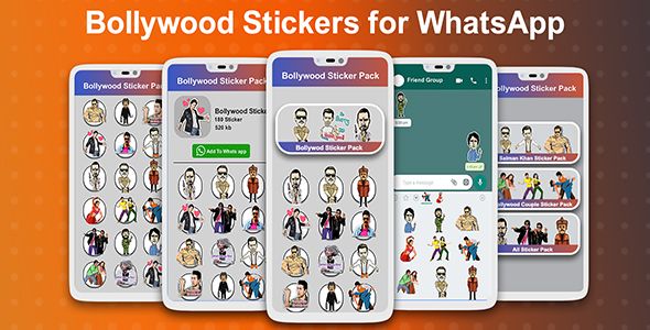 Bollywood stickers for WhatsApp 2020 | Free WAStickers - Android App + Admob + Facebook Android  Mobile Full Applications