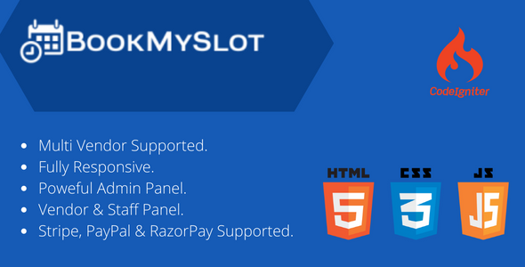 BookMySlot - Multi Vendor Service Appointment & Event Booking PHP Software    
