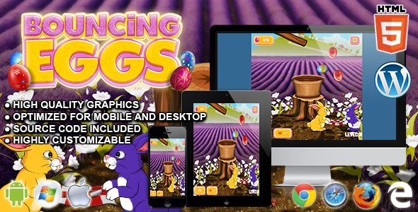 Bouncing Eggs - HTML5 Physics game image