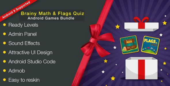 Brainy Math & Flags Quiz Android Games Bundle Android Games - Code.market