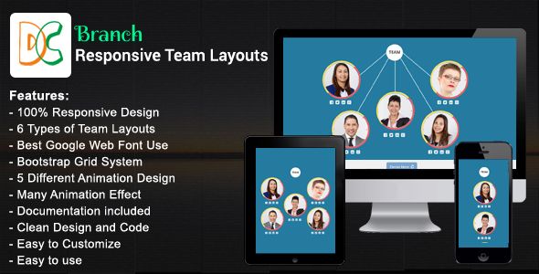 Branch - Responsive Bootstrap Team Layouts - Code.market