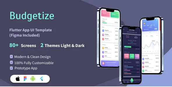 Budgetize - Budget Planner Flutter App Ui Template(Figma Included) Flutter  Mobile 