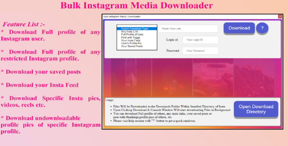 Bulk Instagram Media Downloader    