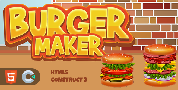 Burger Maker Construct 3 HTML5 Game  Food  Games