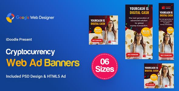 C79 - Cryptocurrency Banners HTML5 Ad (GWD & PSD)    
