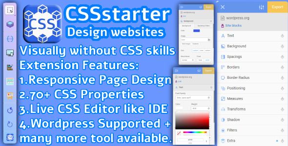 CSSstarter - A Visual Style Designer Editor Tool For Web Developers WordPress Css, Miscellaneous Web 