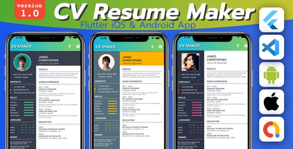 CV Resume Maker Flutter  Mobile Full Applications